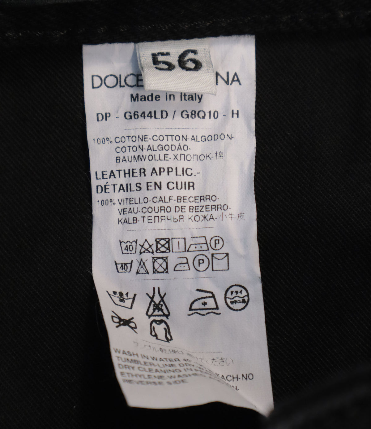 Dolce & Gabbana schwarze Herren Jeans mit Used-Effekten Größe 56 Made in Italy