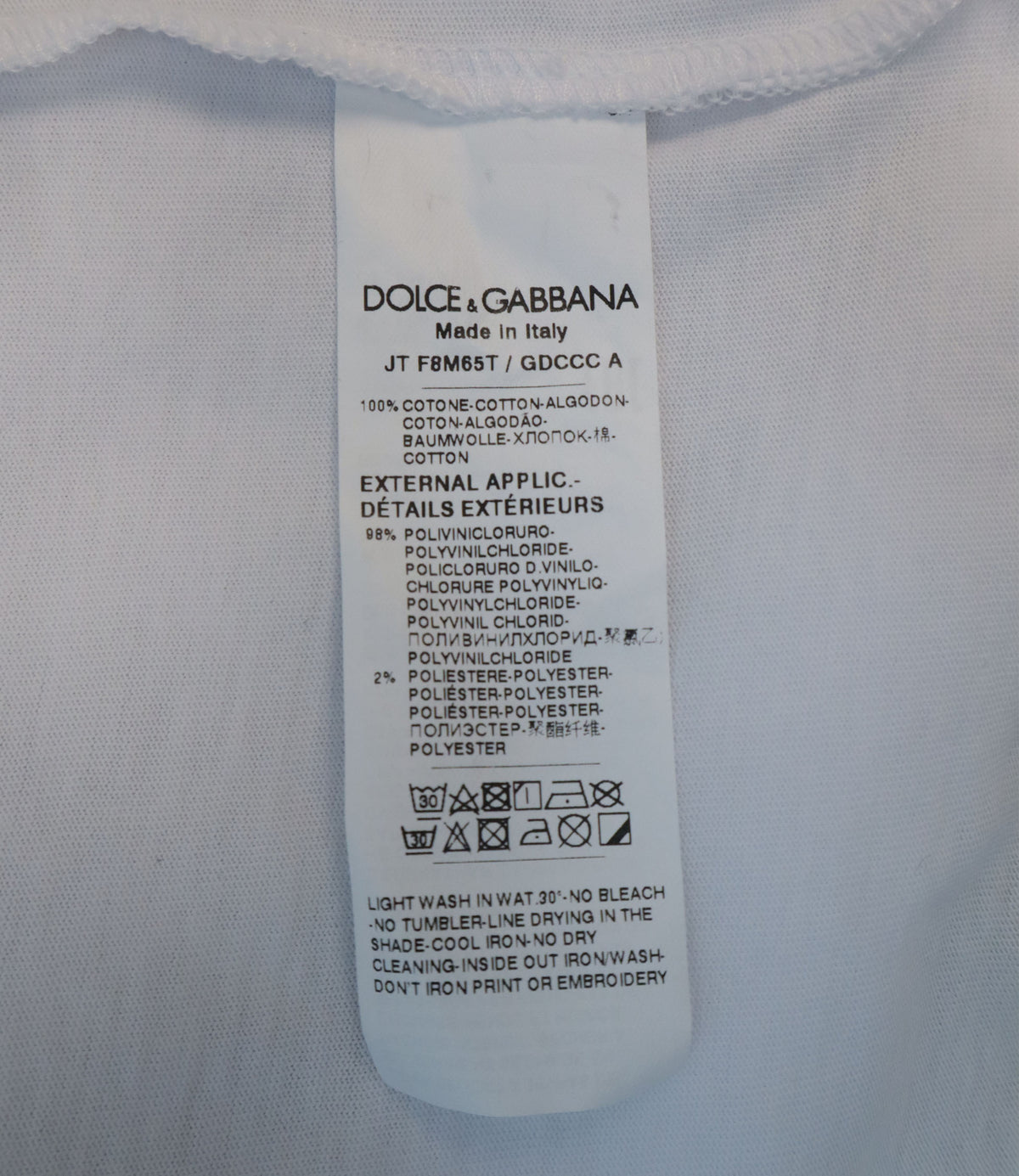 Dolce & Gabbana T-Shirt weiß mit V-Ausschnitt und DG Logo