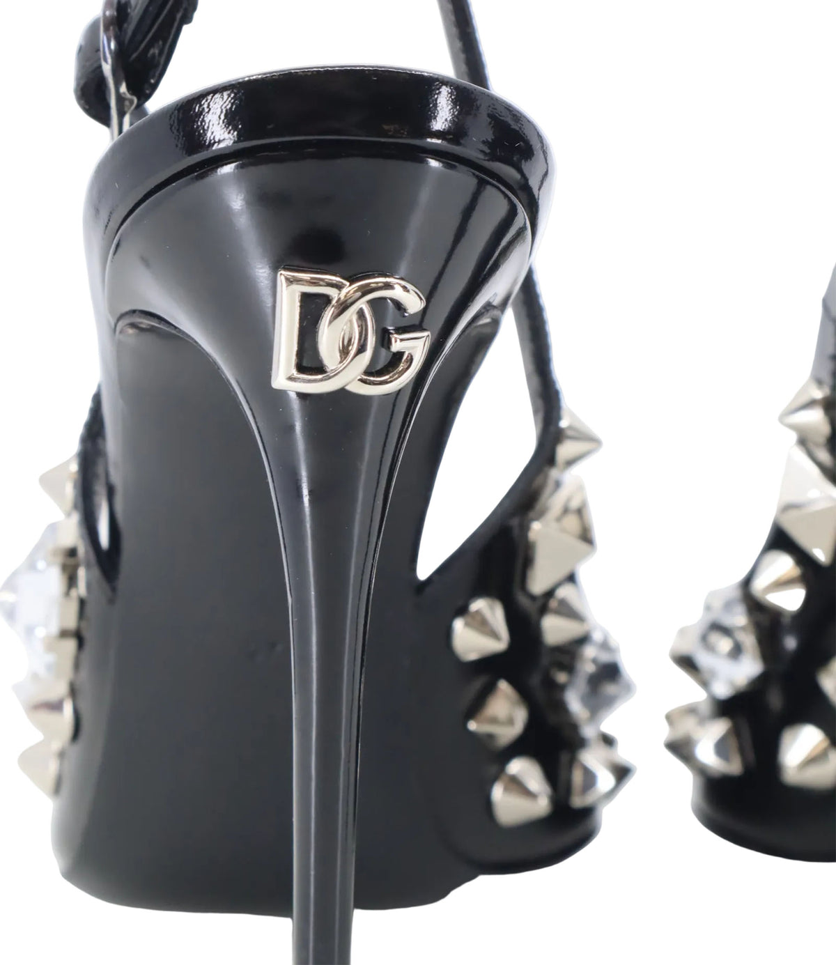 Dolce & Gabbana Slingback High Heels schwarz mit Nieten Größe 37