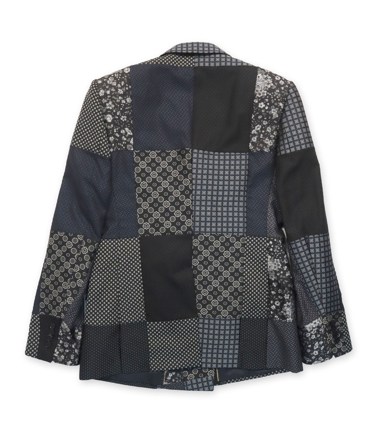 Dolce & Gabbana Sicilia Blazer Größe 48 mit Patchwork-Muster und Schmuckknöpfen in Schwarz und Dunkelblau