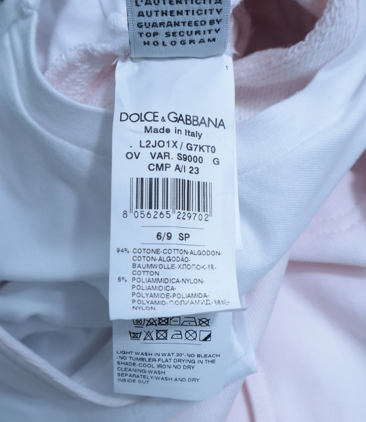 Dolce & Gabbana Baby-Strampler hellblau rosé mit Leopardenmotiv 6-9 Monate