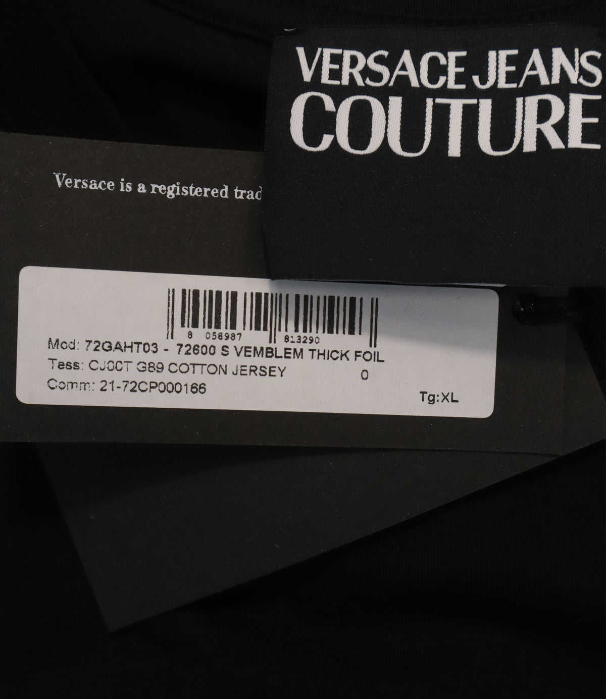 Versace Jeans Couture T-Shirt Schwarz Gold Herren XL Luxus Designer Shirt