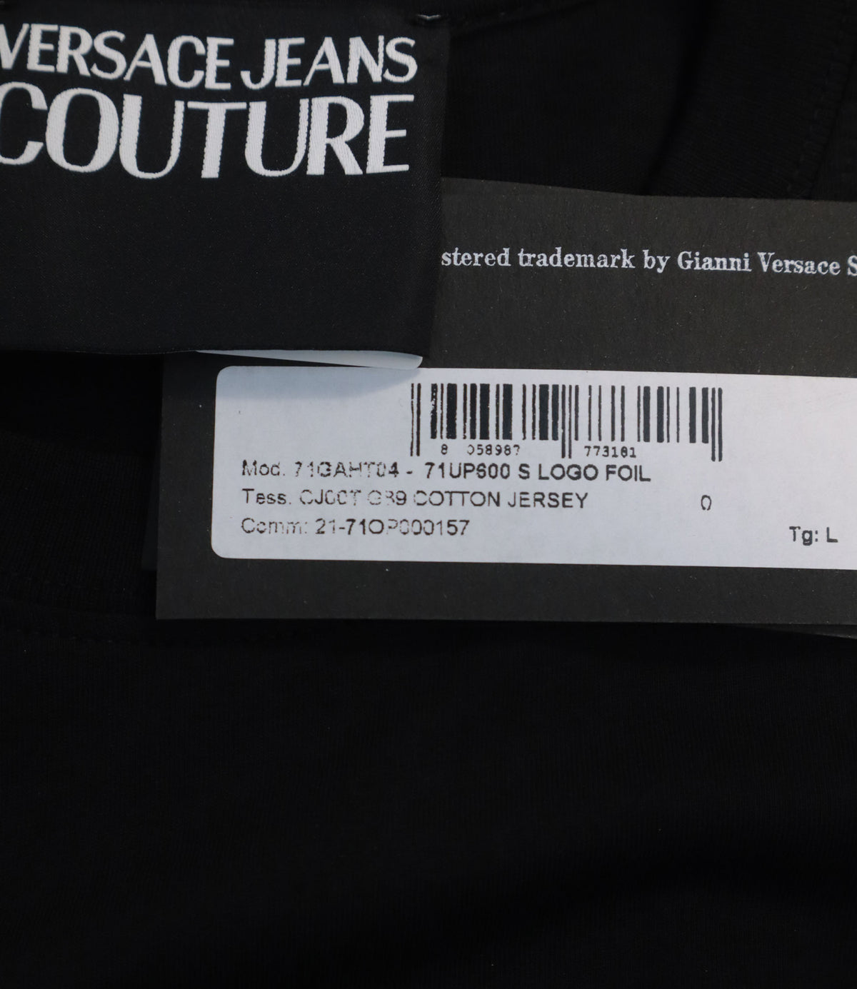 Versace Jeans Couture T-Shirt Schwarz Gold Größe L Herren Luxus Shirt