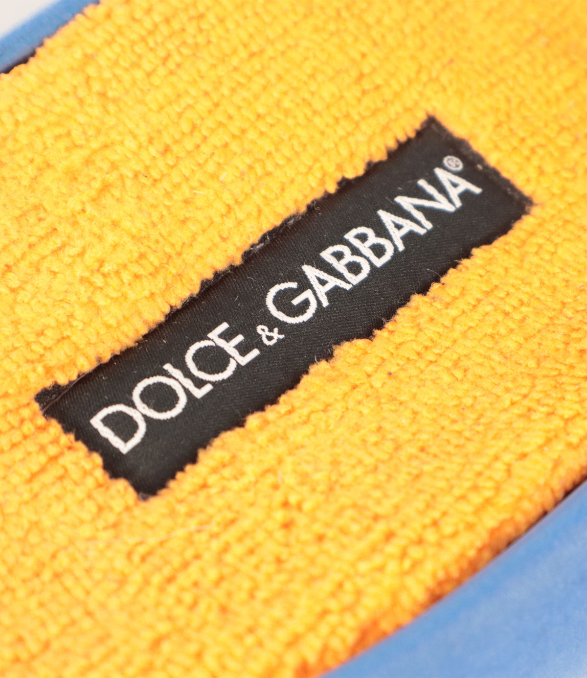 Dolce & Gabbana Sandalen blau gelb Herren Größe 44 Luxus Slides