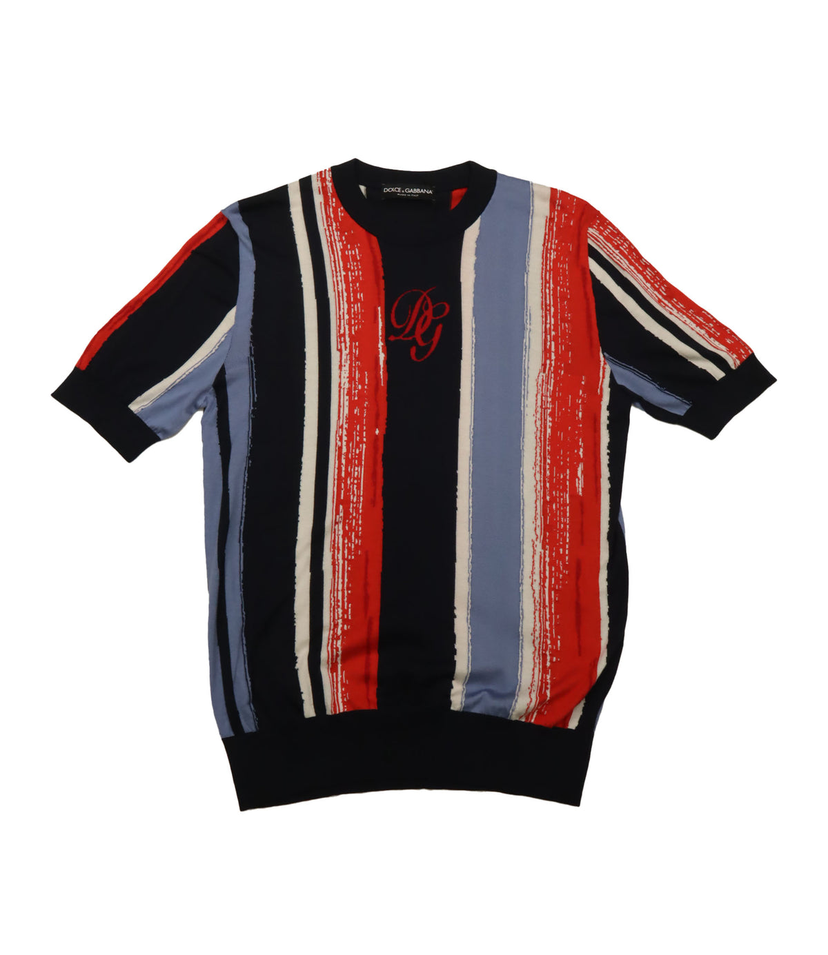 Dolce & Gabbana T-Shirt mehrfarbig Streifen Größe 50 Designer Herren