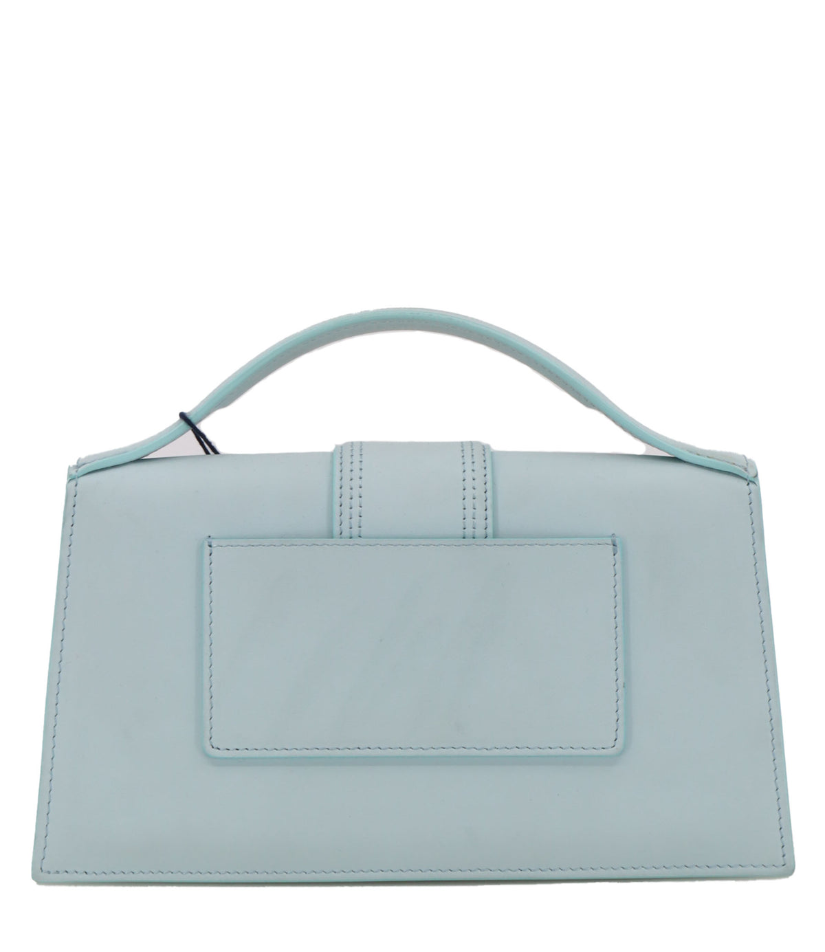 Jacquemus Handtasche Hellblau aus glattem Leder mit goldfarbenem Logo