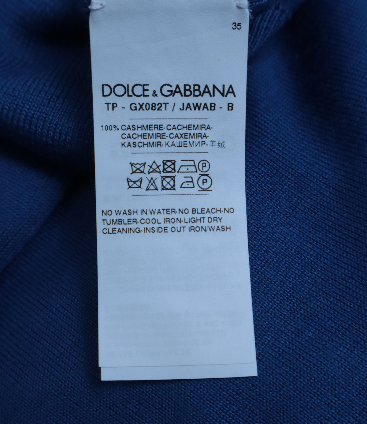 Dolce & Gabbana Pullover Größe 54 aus blauem Kaschmir im Sale
