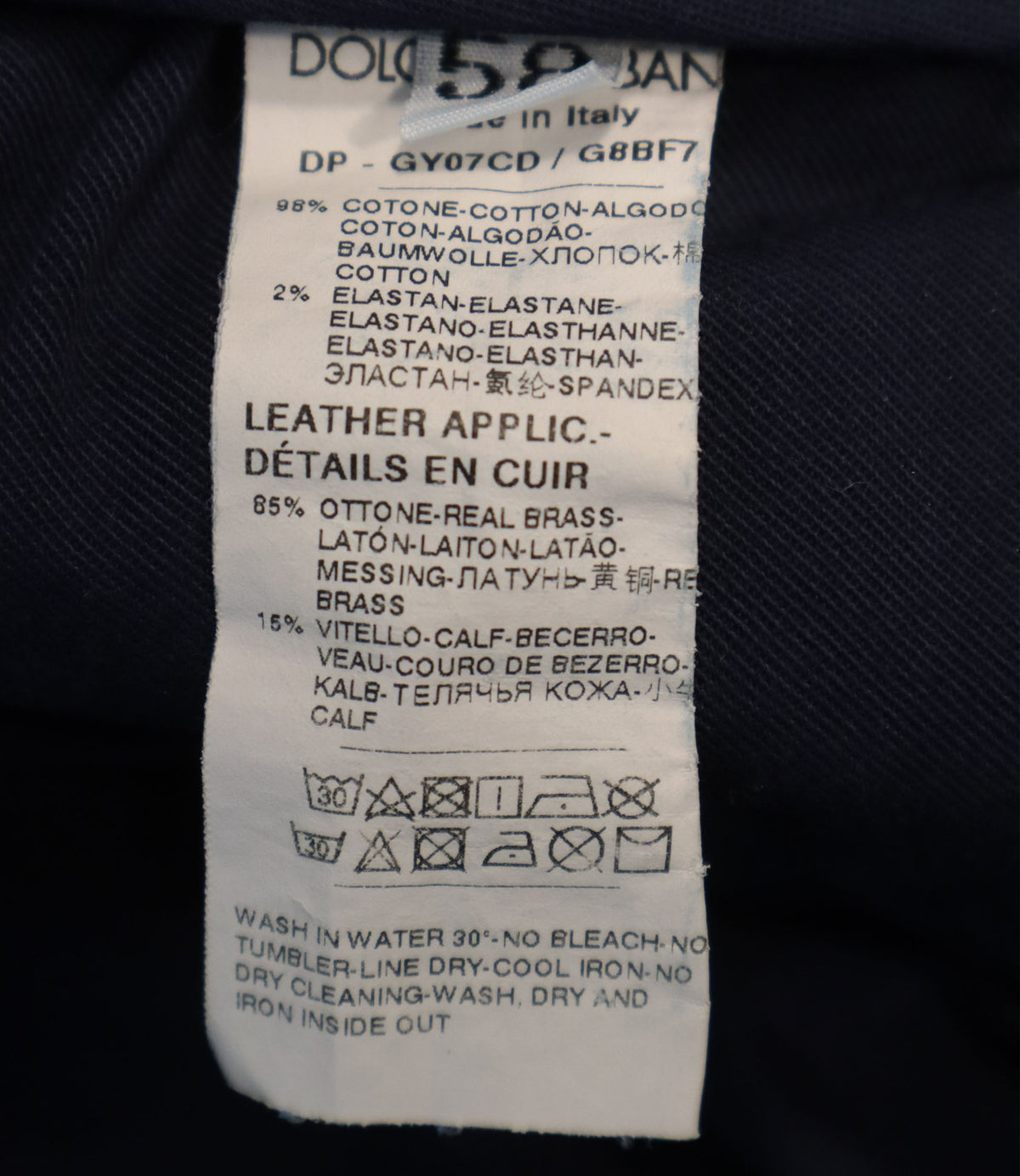 Dolce & Gabbana Slim Fit Jeans blau Used-Waschung Größe IT 58