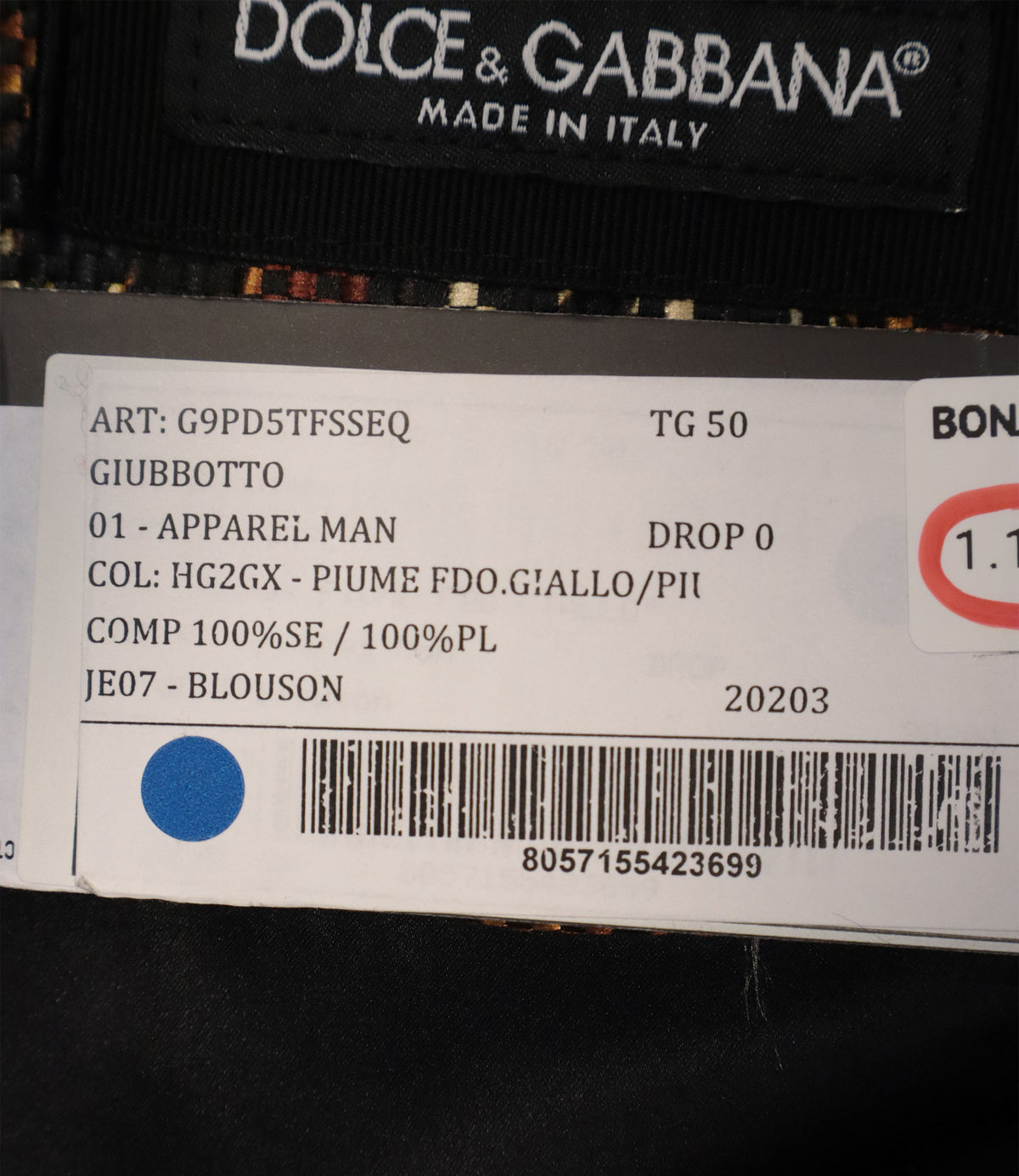     Dolce & Gabbana Bomberjacke IT 50 mit luxuriösem Muster in Braun und Gold