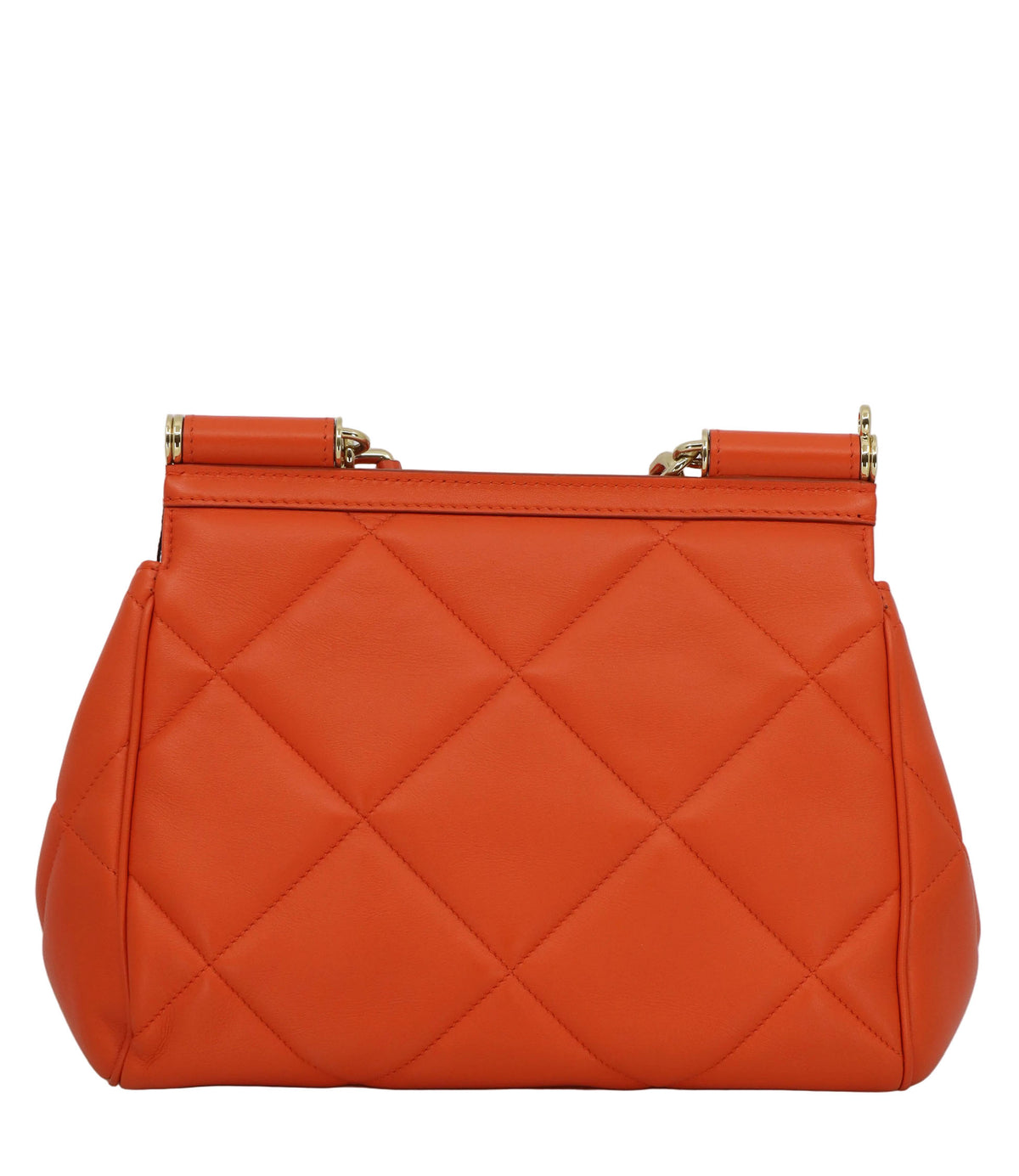 Dolce & Gabbana Handtasche orange gesteppt aus Leder mit Logo-Plakette