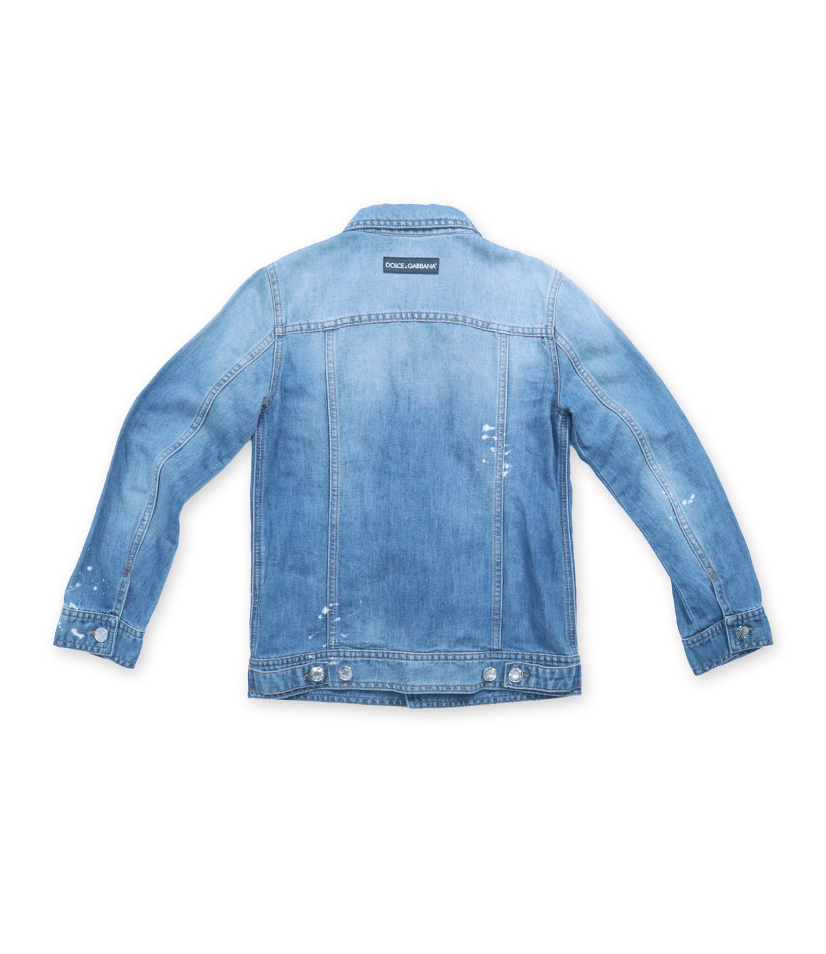 Dolce & Gabbana Jeansjacke Größe 10 in Hellblau mit Leoparden-Stickerei und Applikationen