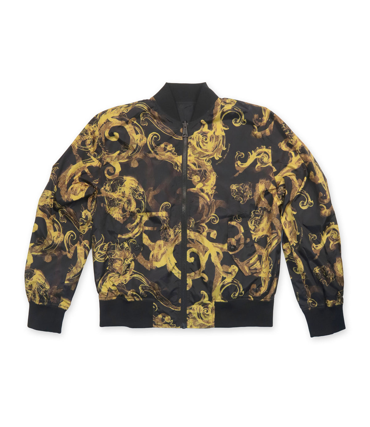 Versace Jeans Couture Bomberjacke schwarz gold mit Barockmuster Größe 48