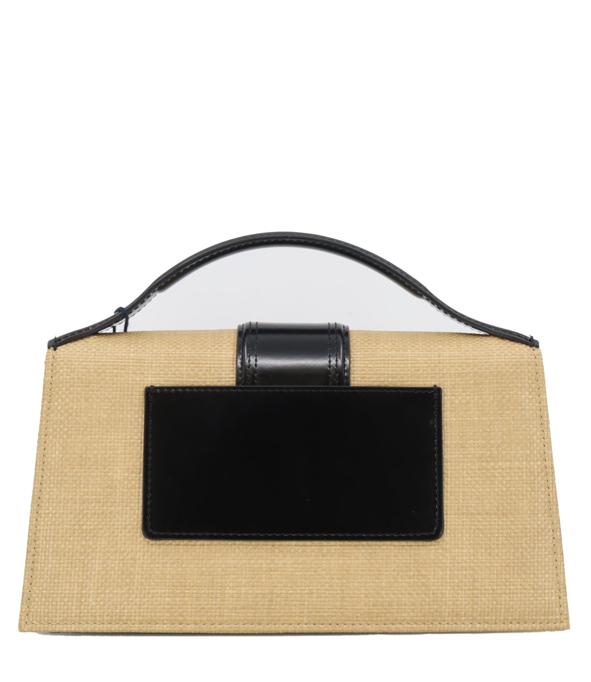 Jacquemus Raffia Handtasche Beige Schwarz mit Lederhenkel Designer Tasche