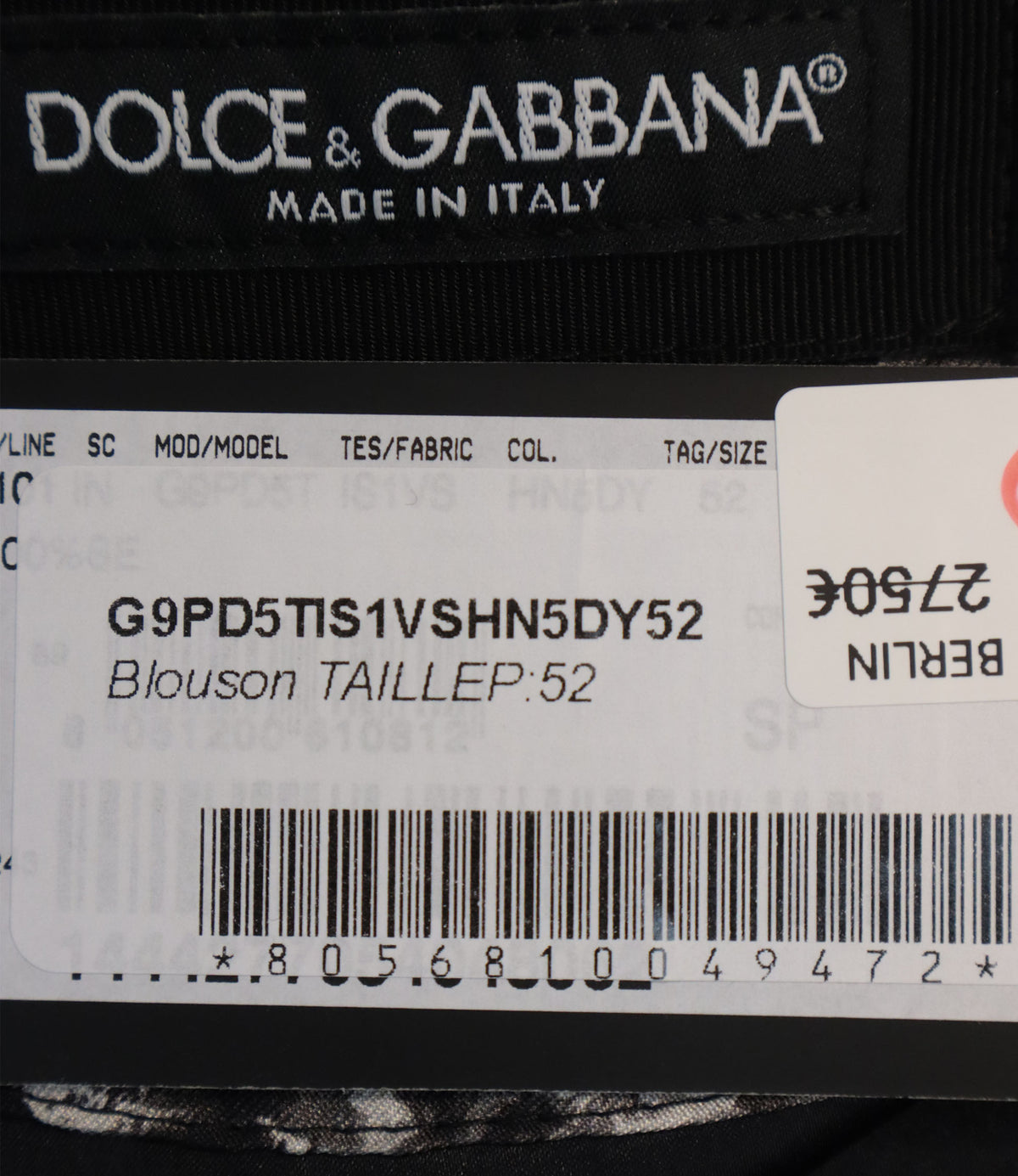 Dolce & Gabbana Bomberjacke aus Seide mit floralem Schwarz-Weiß-Print Größe 52