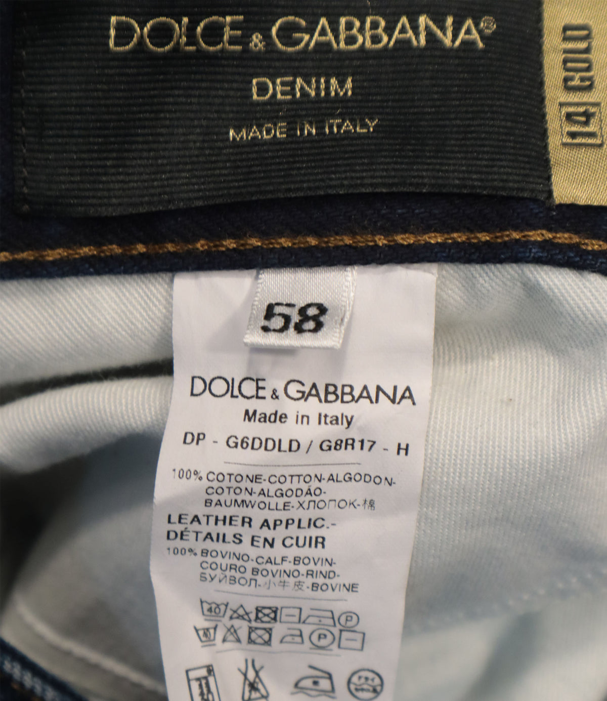Dolce & Gabbana Herren Jeans dunkelblau Größe 58 aus italienischem Denim