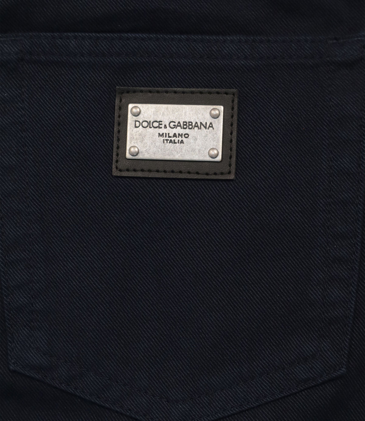 Dolce & Gabbana Hose Größe IT 46 aus 100 % Baumwolle in Navy Blau Regular Fit Made in Italy