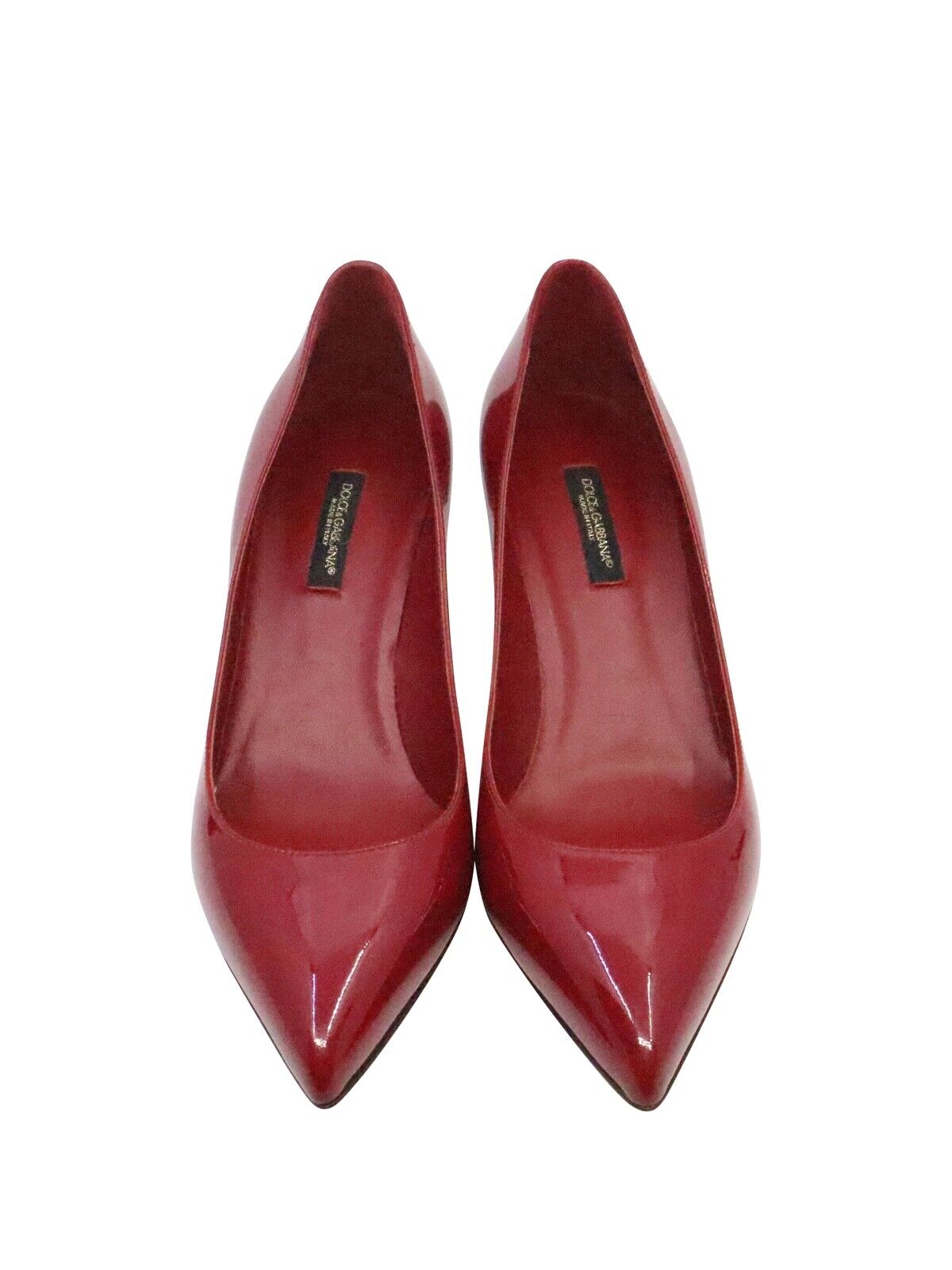 Dolce & Gabbana High Heels Größe 36,5 in Rot aus Lackleder mit spitzer Form und Kitten Heel
