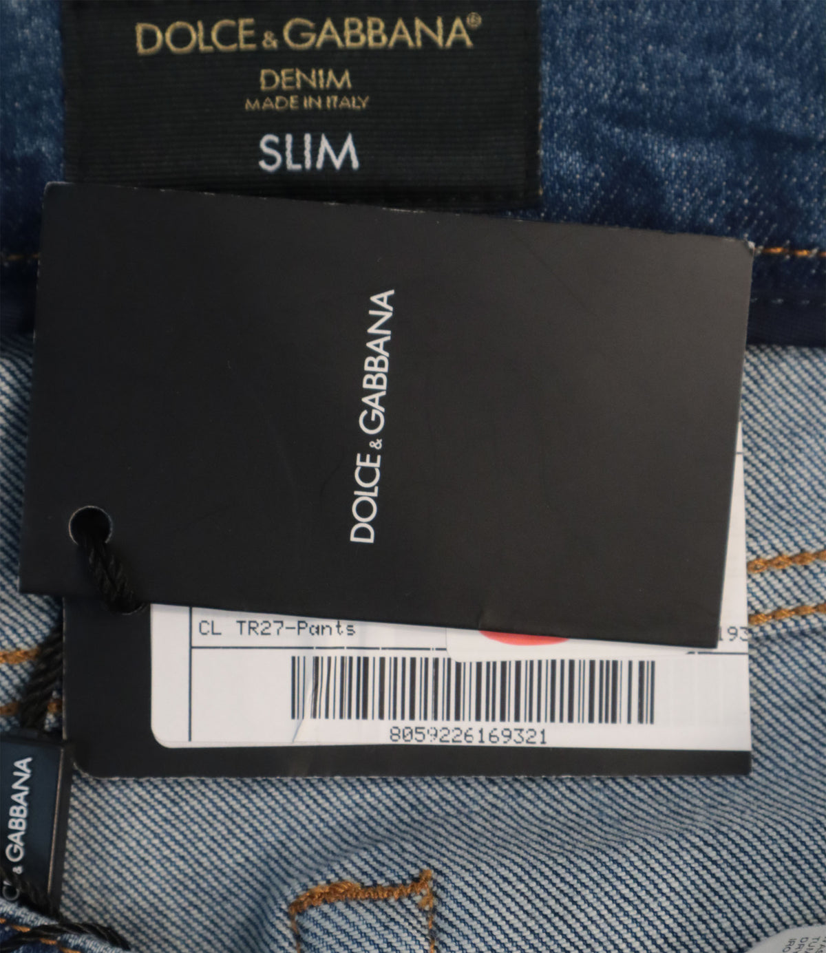 Dolce & Gabbana Slim Fit Jeans blau Used-Waschung Größe IT 58
