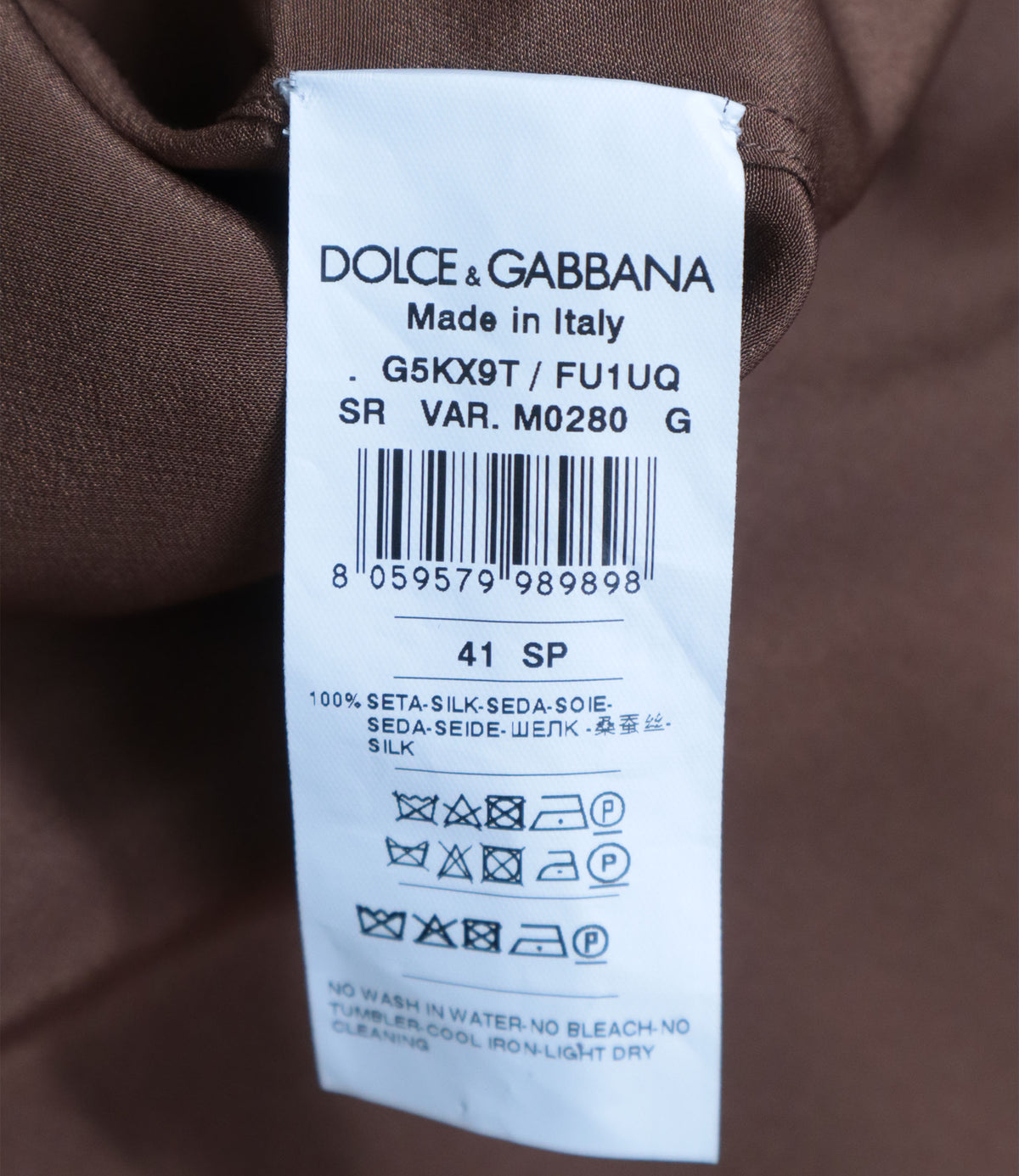 Dolce & Gabbana Seidenbluse braun aus 100 % Seide Größe ITA 41