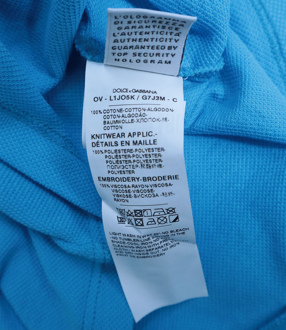 Dolce & Gabbana Baby Strampler hellblau aus Baumwolle Größe 3–6 Monate