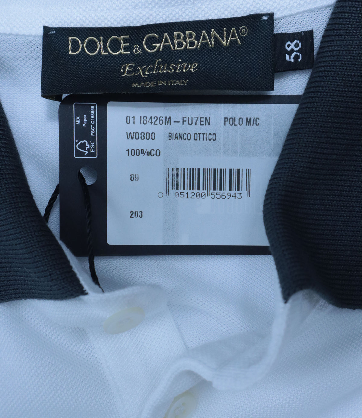 Dolce & Gabbana Poloshirt Größe 58 in Weiß aus Baumwolle im Dolce & Gabbana Sale