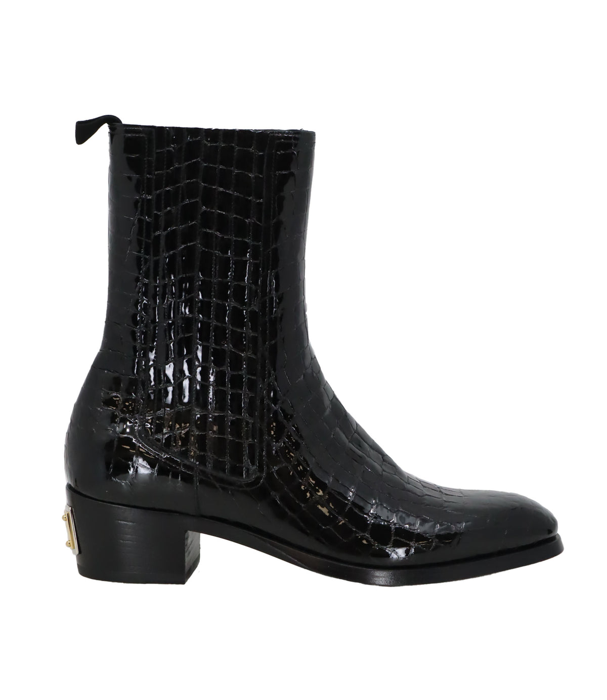 Dolce & Gabbana Stiefeletten schwarz Kroko Leder Größe 43