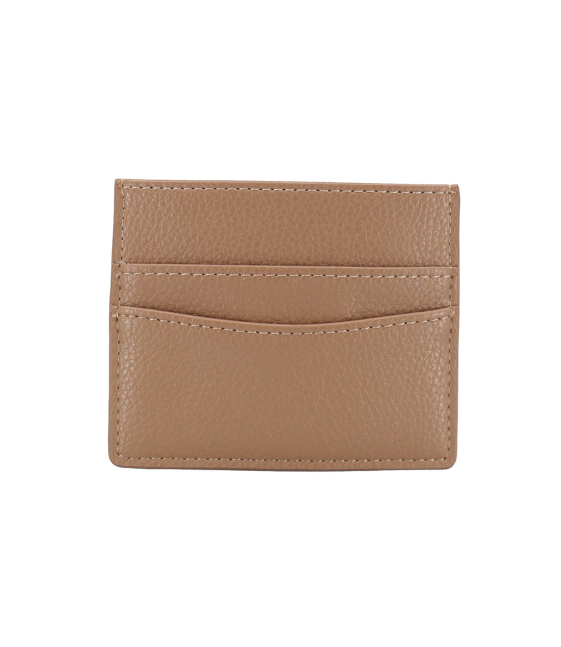 Cavalli Class Kartenetui aus beigem Leder mit Logo Detail