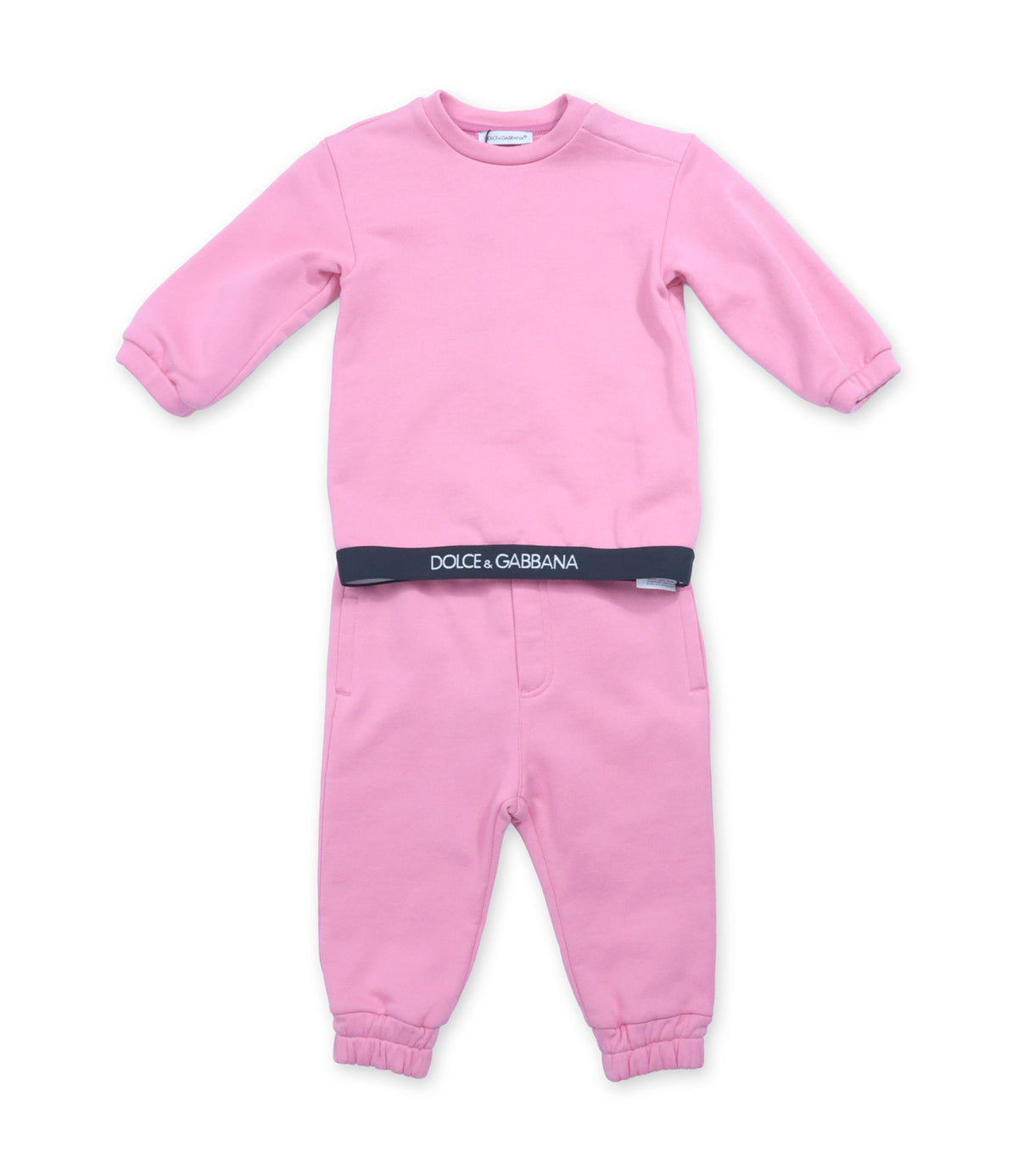 Dolce & Gabbana Jogginghose rosa aus Baumwolle mit Logo-Bund für Kinder
