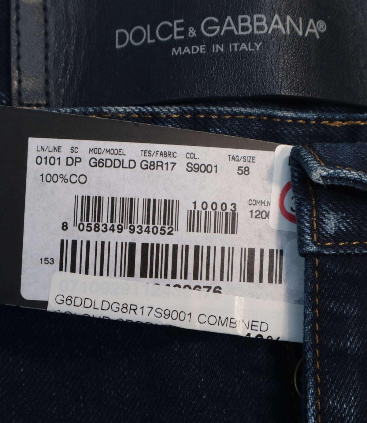 Dolce & Gabbana Herren Jeans dunkelblau Größe 58 aus italienischem Denim