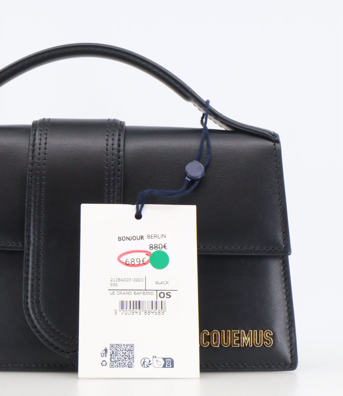 Jacquemus Handtasche Schwarz aus Glattleder mit Goldlogo