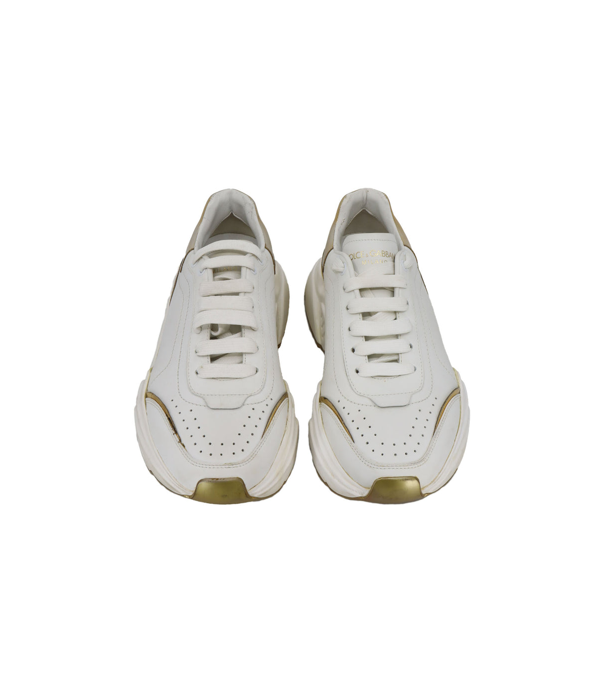 Dolce & Gabbana Sneaker in Weiß und Gold Größe 38,5