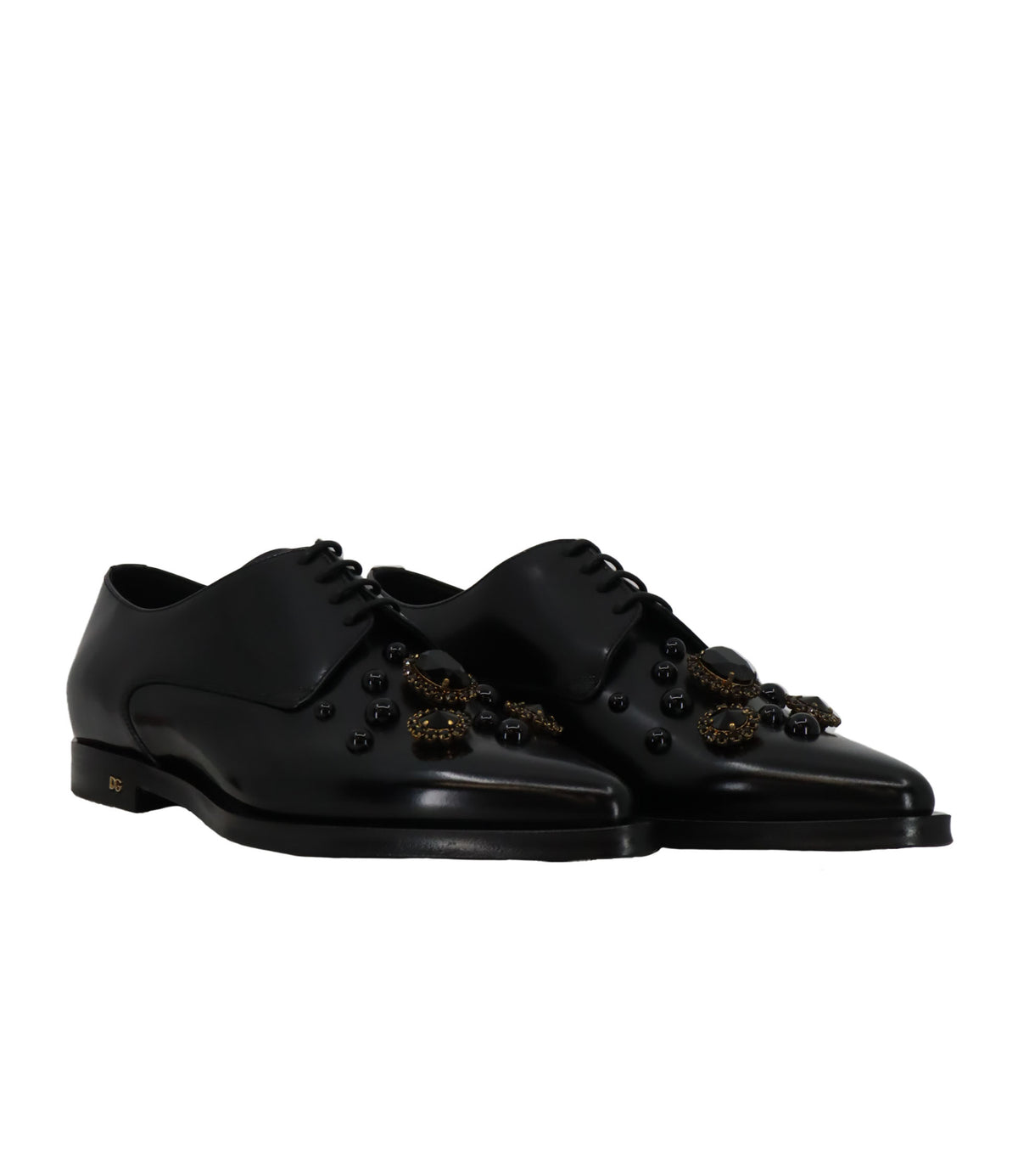 Dolce & Gabbana Business Schuhe schwarz mit Schmuck Größe 43