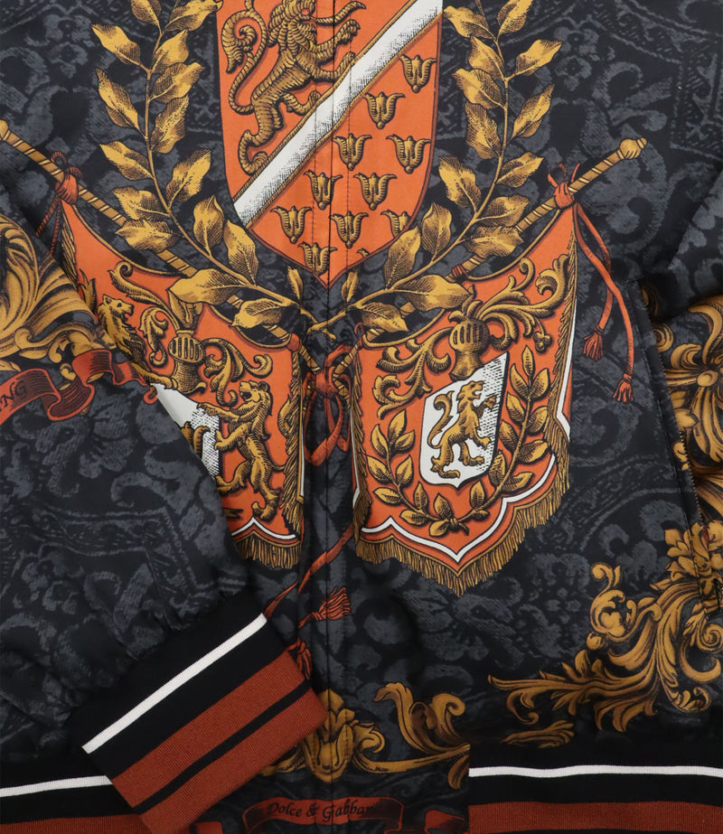 Dolce & Gabbana Hoodie schwarz gold rot Größe 50 Barock Muster Designer Hoodie