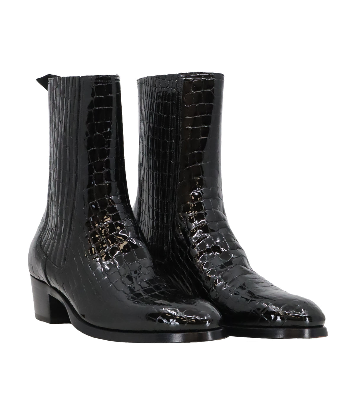 Dolce & Gabbana Stiefeletten schwarz Kroko Leder Größe 43