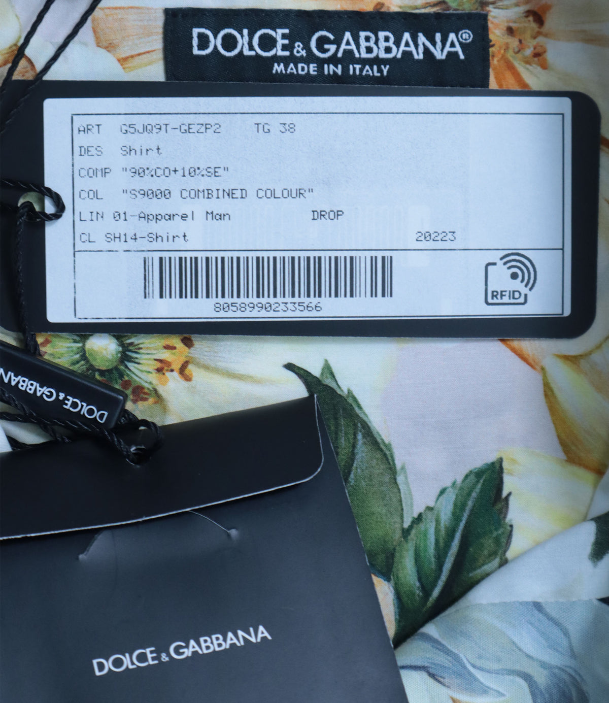 Dolce & Gabbana Hemd Größe 38 mit floralem Print und Leo-Details in Multicolor