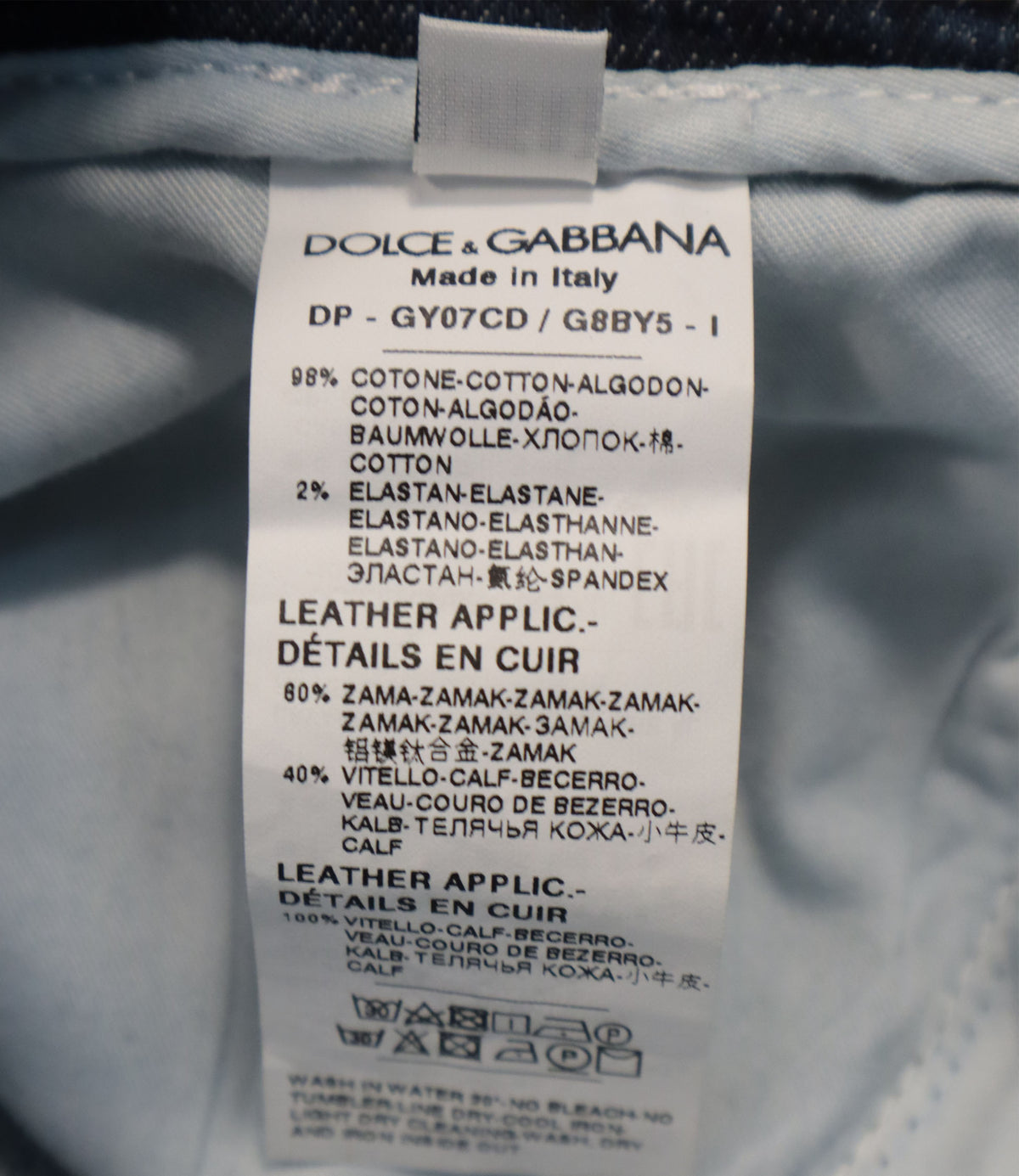 Dolce & Gabbana Slim Fit Herrenjeans blau IT 58 Made in Italy
