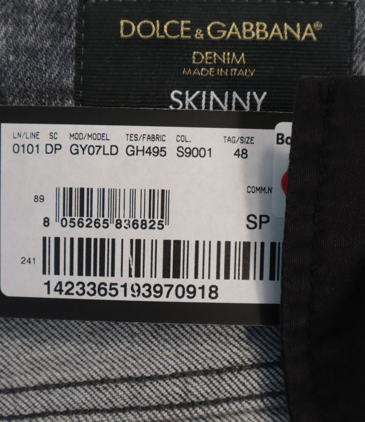 Dolce & Gabbana Jeans Größe IT 48 in grauer Waschung aus 100 % Baumwolle mit Skinny Fit aus Italien.