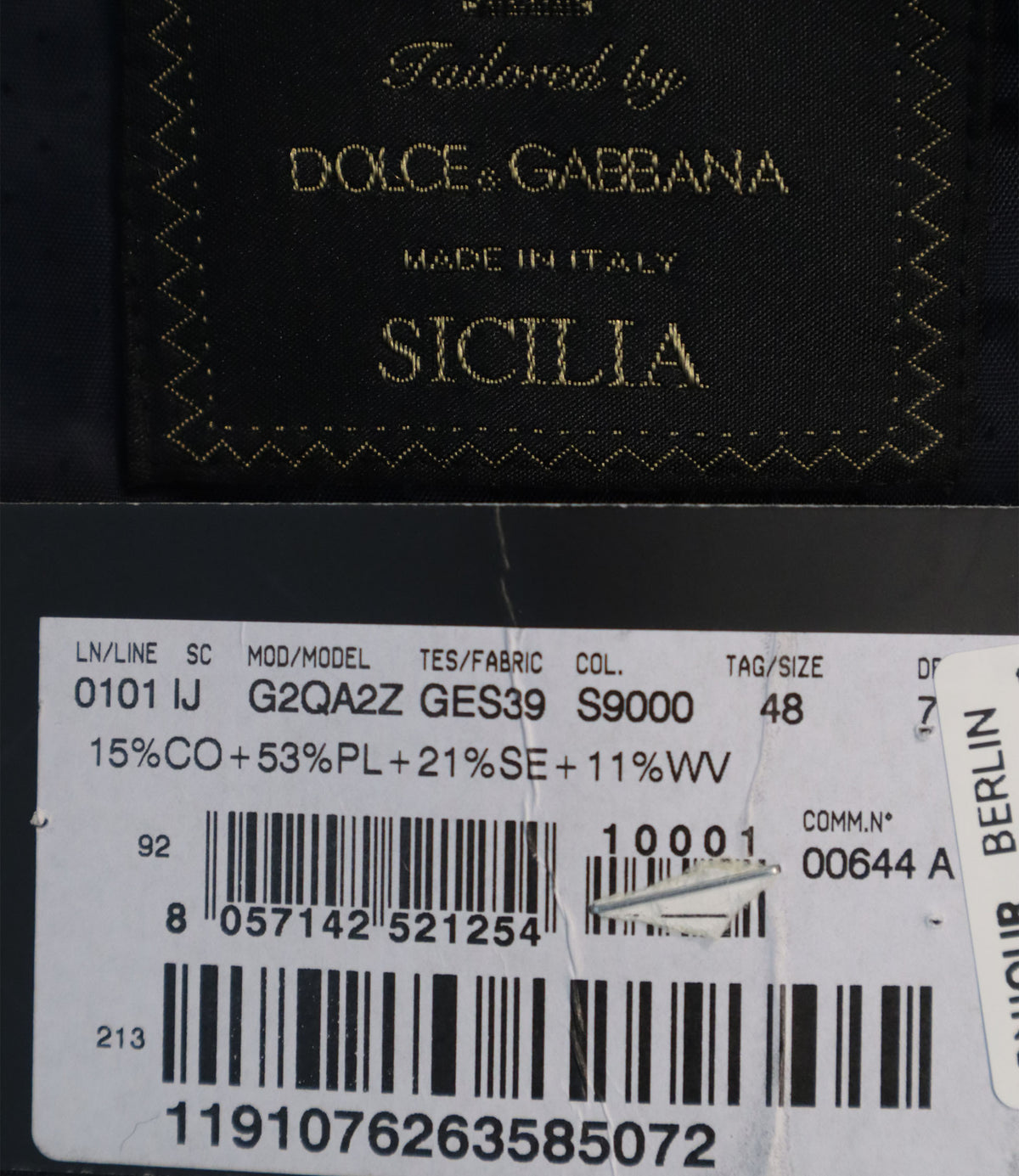 Dolce & Gabbana Sicilia Blazer Größe 48 mit Patchwork-Muster und Schmuckknöpfen in Schwarz und Dunkelblau