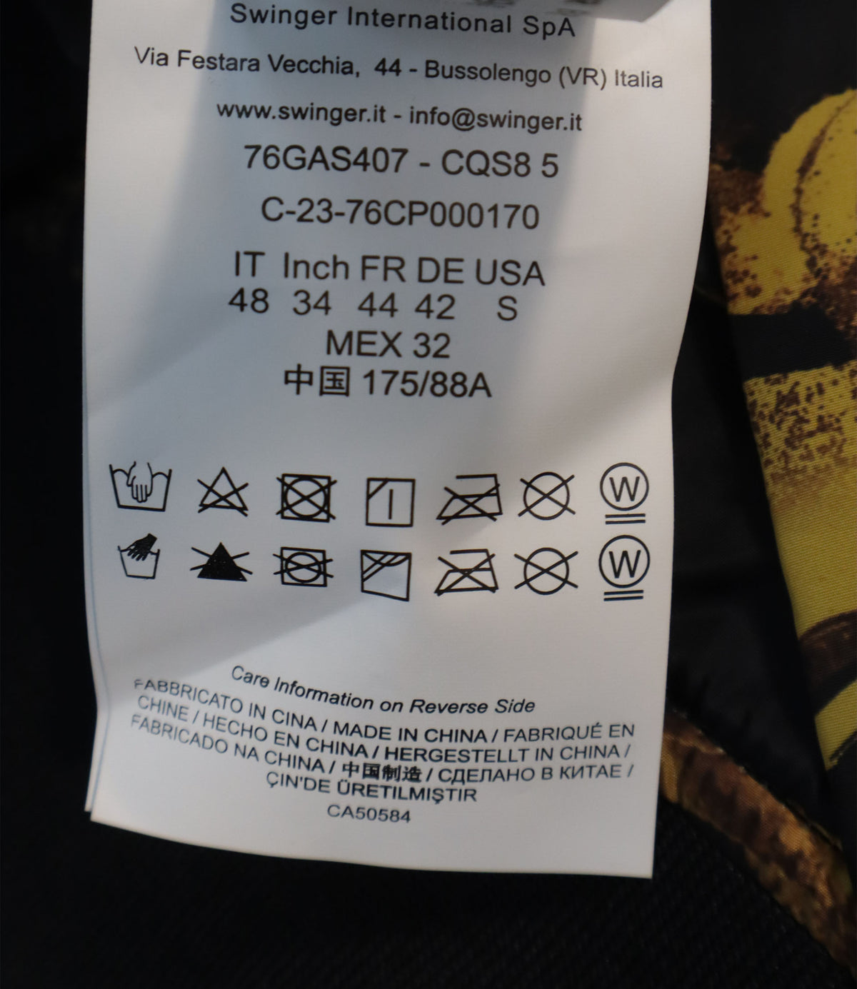 Versace Jeans Couture Bomberjacke schwarz gold mit Barockmuster Größe 48