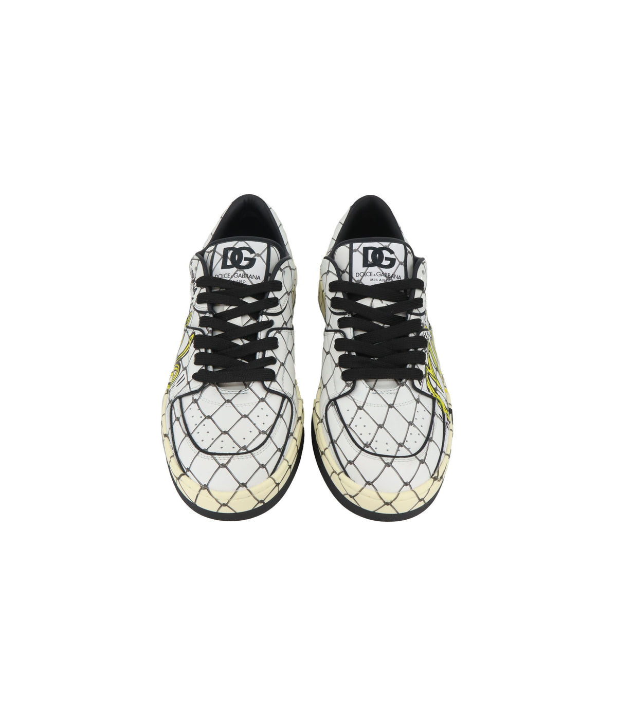 Dolce & Gabbana Sneaker weiß graffiti gelb Größe 45