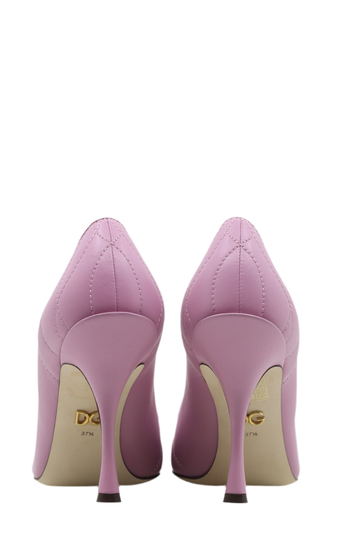 Rosa Dolce & Gabbana Pumps mit goldfarbener Herzbrosche und Steppung