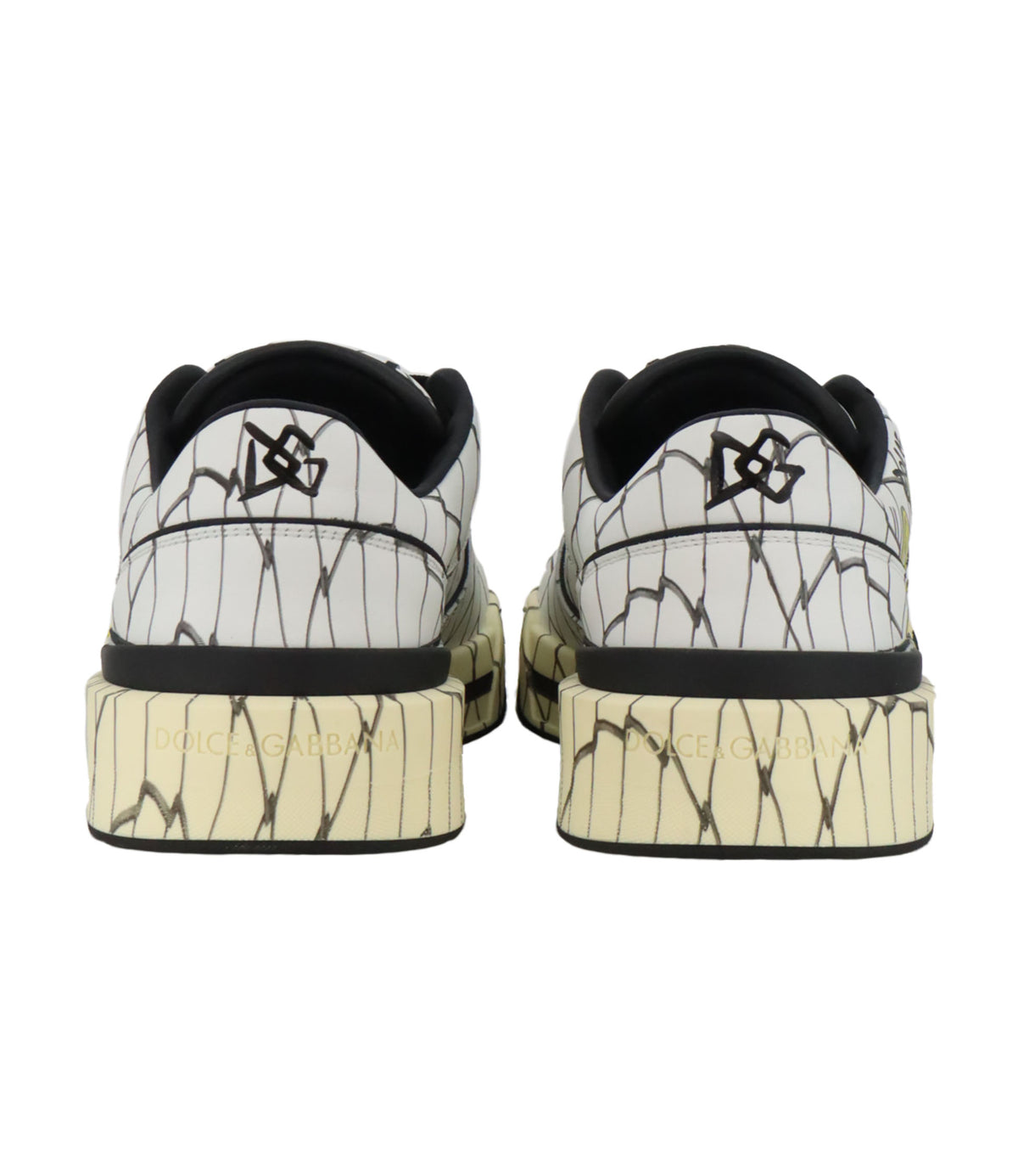 Dolce & Gabbana Sneaker weiß graffiti gelb Größe 45