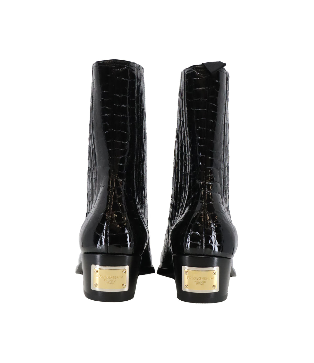 Dolce & Gabbana Stiefeletten schwarz Kroko Leder Größe 43