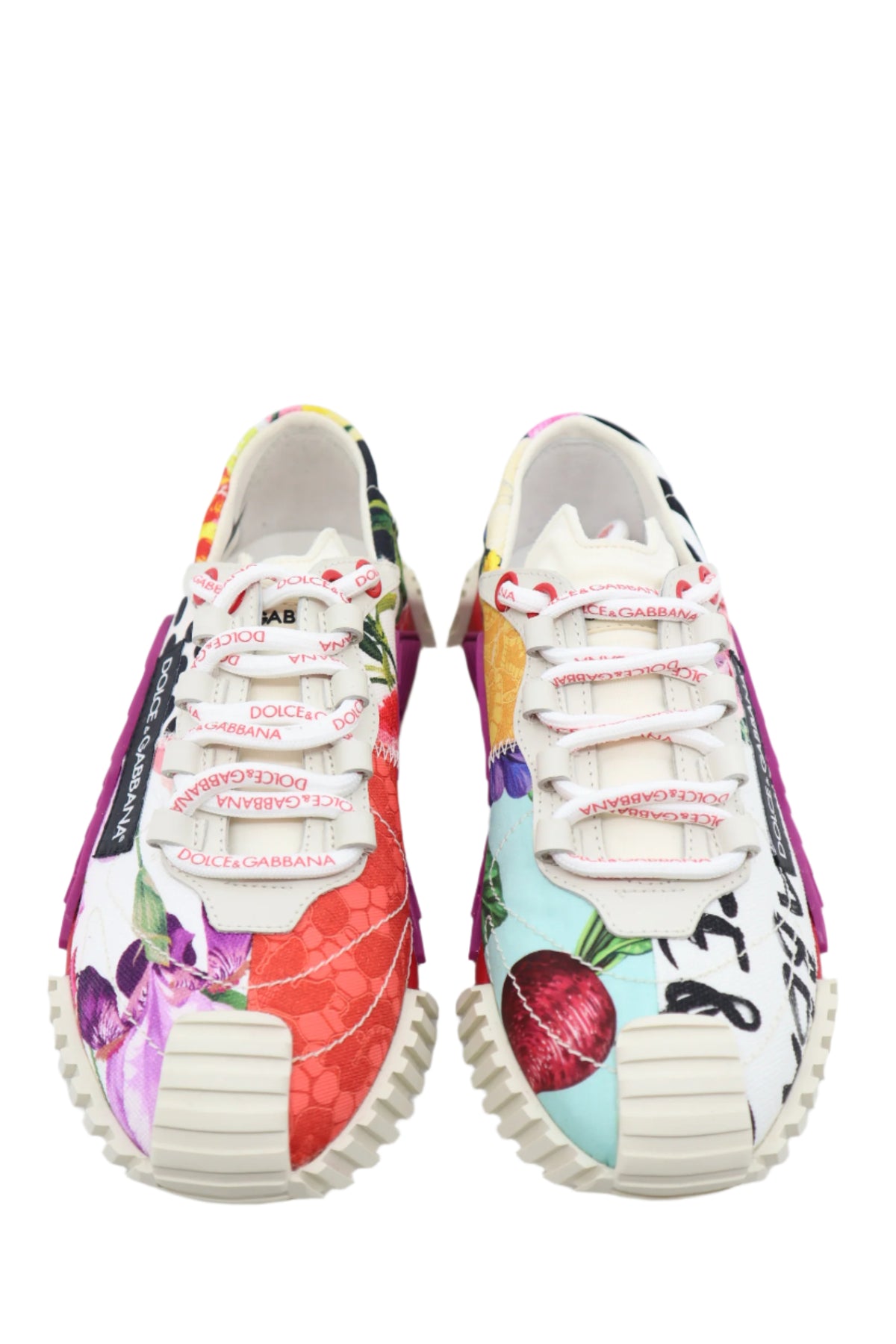 Bunter Dolce & Gabbana Sneaker mit floralen Prints und Punkten Größe 35