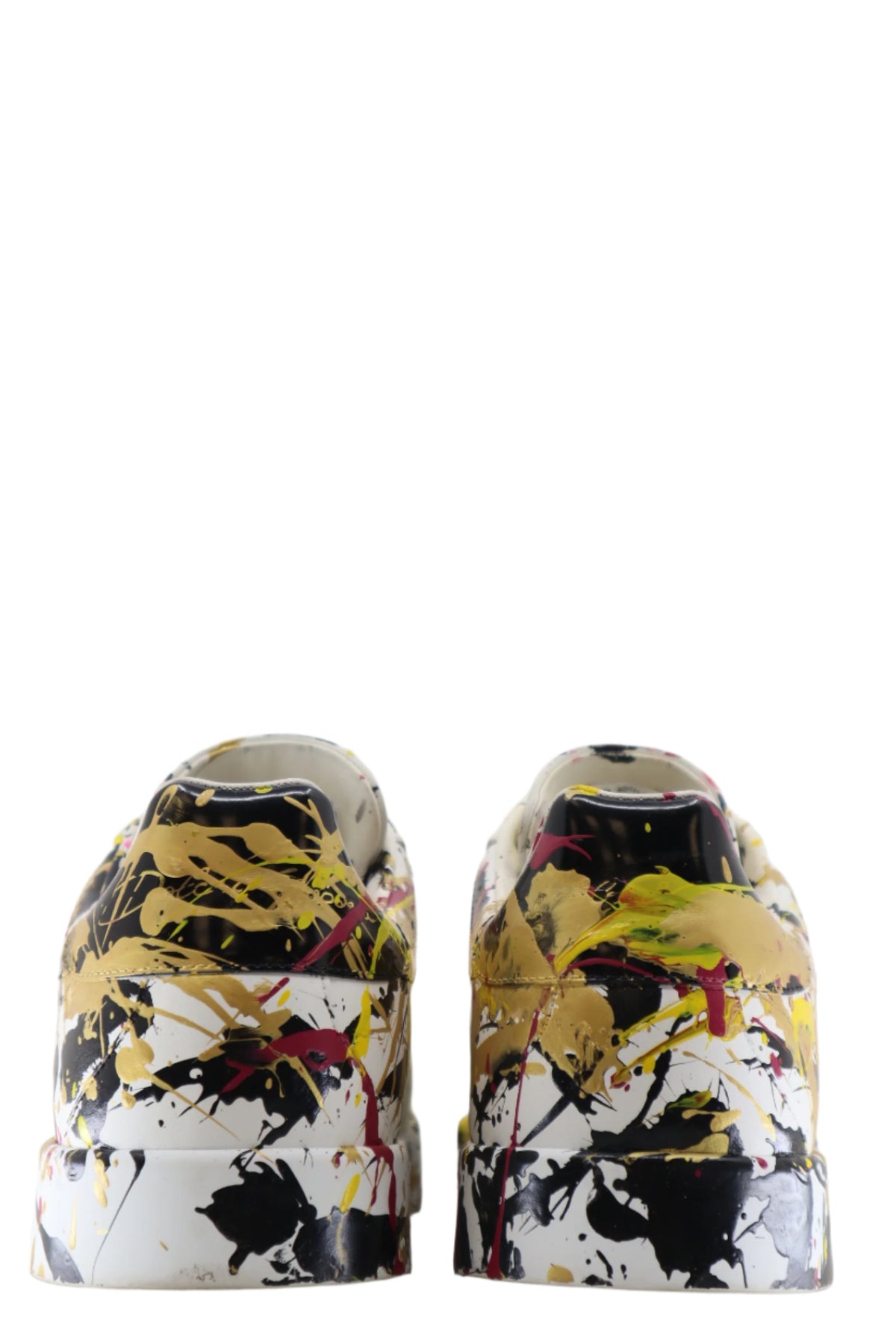 Bunter Dolce & Gabbana Sneaker mit Farbspritzer-Design aus Leder Größe 41