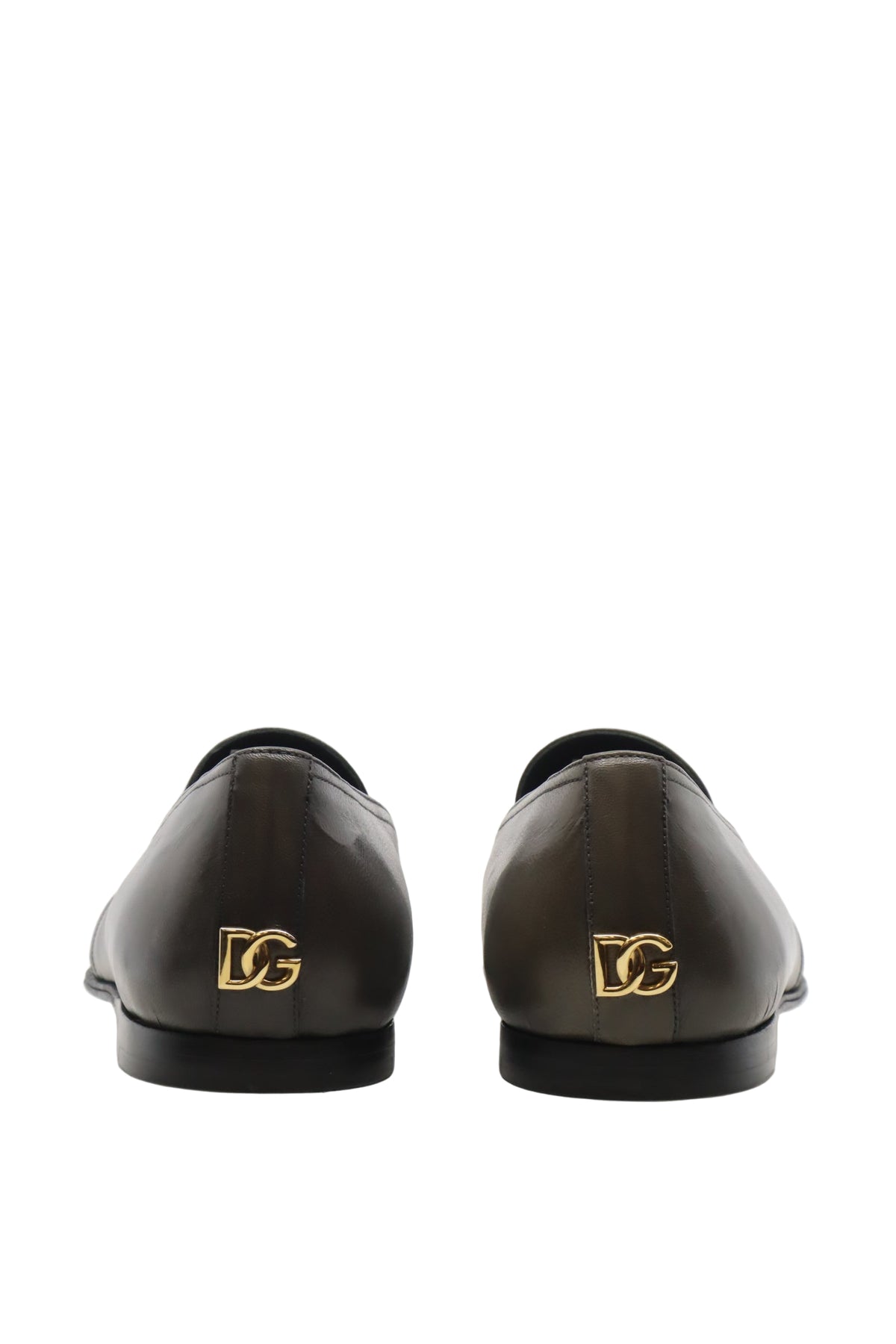Dolce & Gabbana Herren-Loafer aus graubraunem Glattleder Größe 44