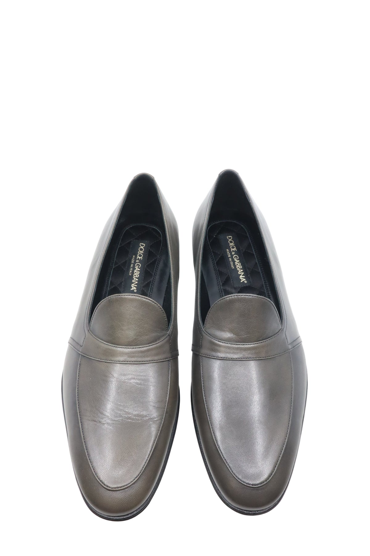 Dolce & Gabbana Herren-Loafer aus graubraunem Glattleder Größe 44