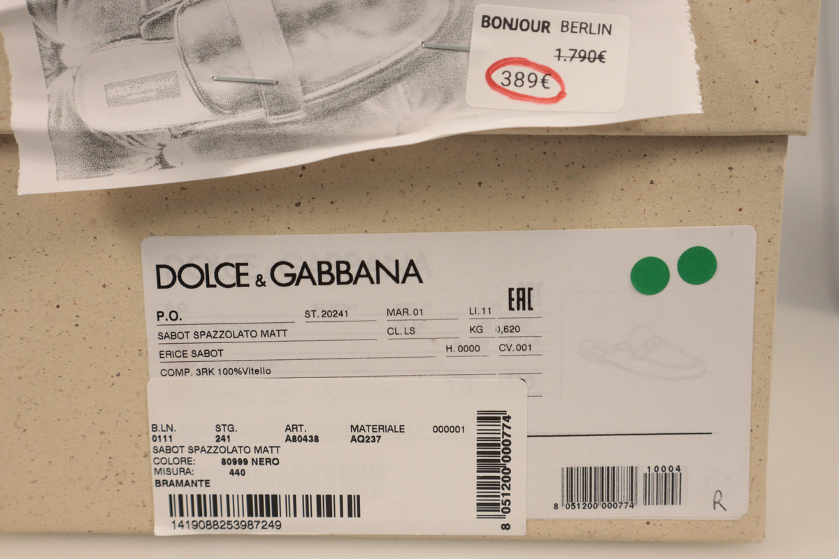 Dolce & Gabbana Mules – Echtheitsnachweis