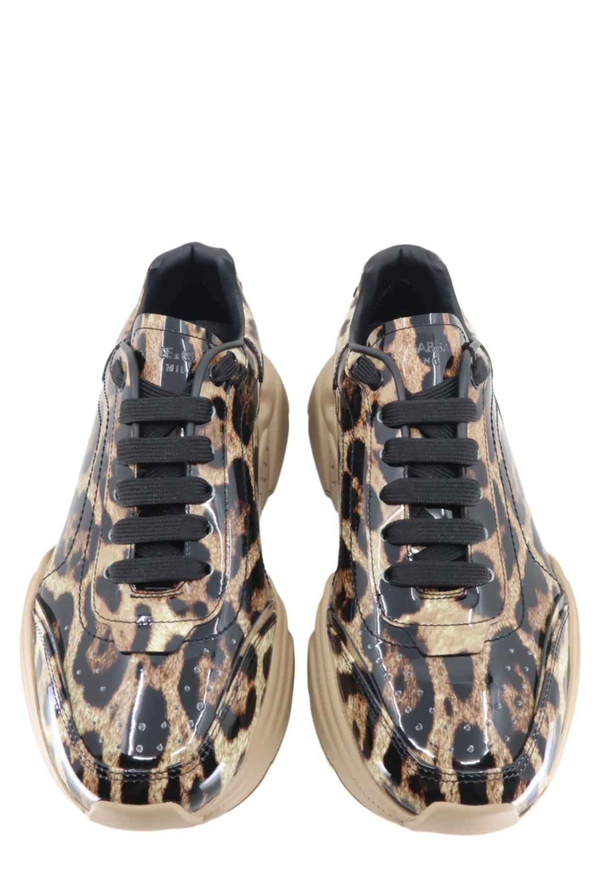 Dolce & Gabbana Sneaker mit Leopardenmuster und beiger Chunky-Sohle Größe 39
