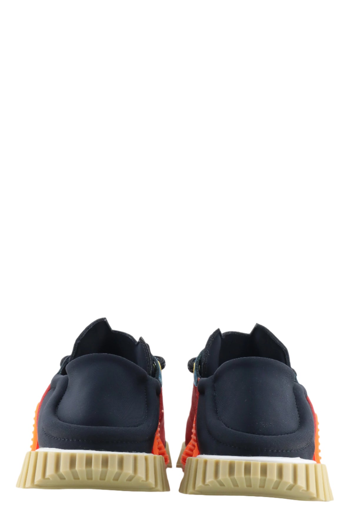 Dolce & Gabbana Sneaker in Rot-Blau mit orangen Akzenten und strukturierter Gummisohle
